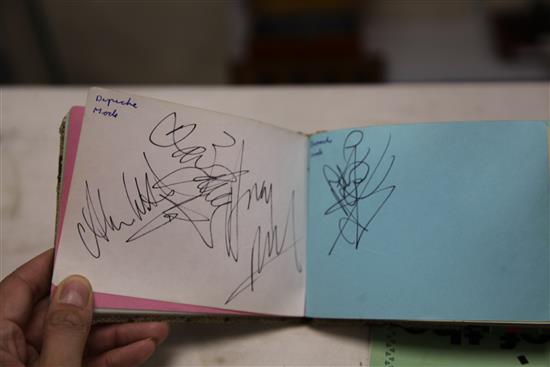 Five autograph albums and two albums of signed photos of 1980s-90s pop stars and celebrities